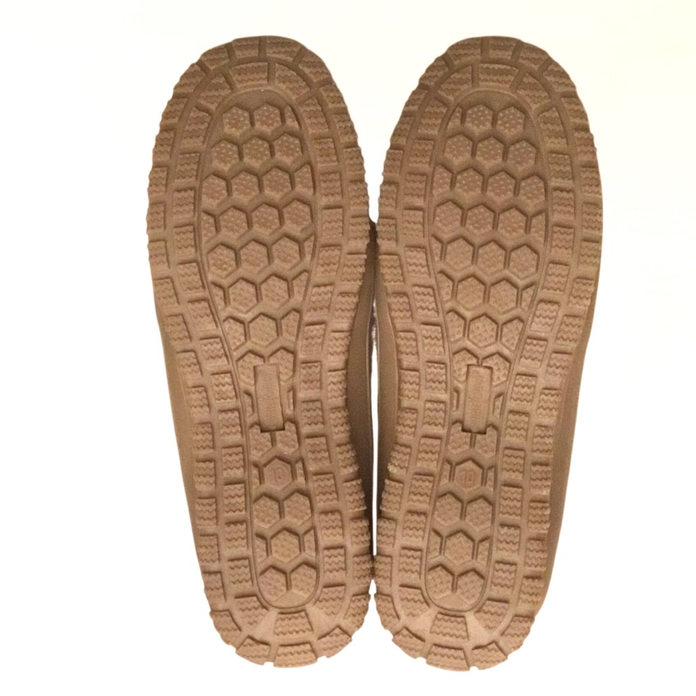 ๐ Minnetonka Brown Suede Faux Fur Moccasin Boot Size 10 Water/Stain Resistant - Picture 10 of 13